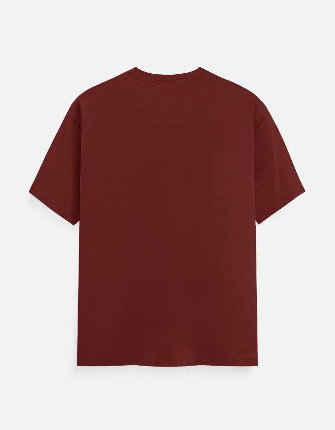 Ben Claude AI developer T-shirt, brick red, back view