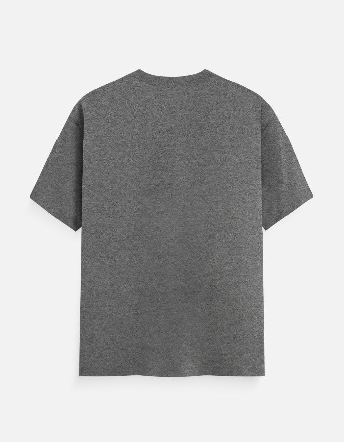 Neki Kar Journal pe Daal desi T-shirt, charcoal melange, back view