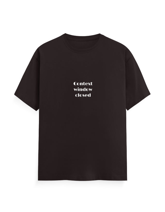 Context Window Closed AI developer T-shirt, coffee brown, front
