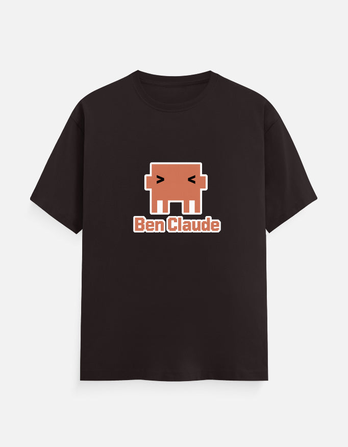 Ben Claude AI developer T-shirt, coffee brown, front