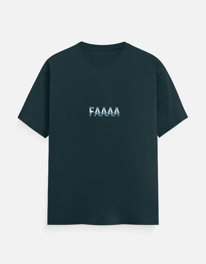 FAAAA meme T-shirt, petrol blue, front