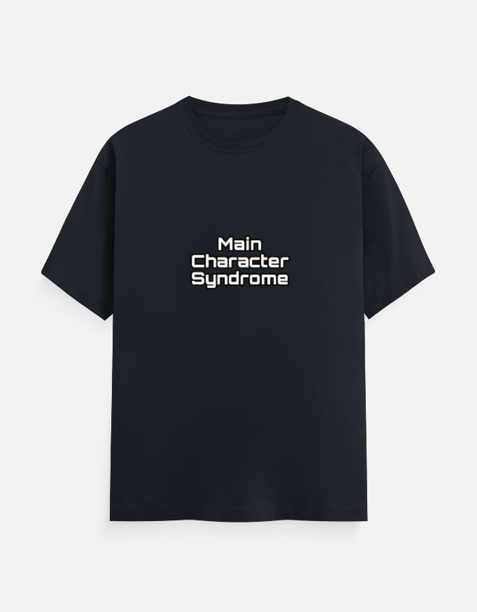 Main Character Syndrome meme T-shirt, navy blue, front