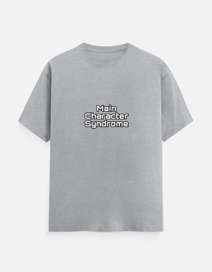 Main Character Syndrome meme T-shirt, grey melange, front