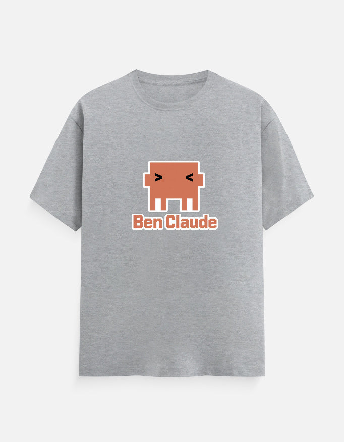 Ben Claude AI developer T-shirt, grey melange, front