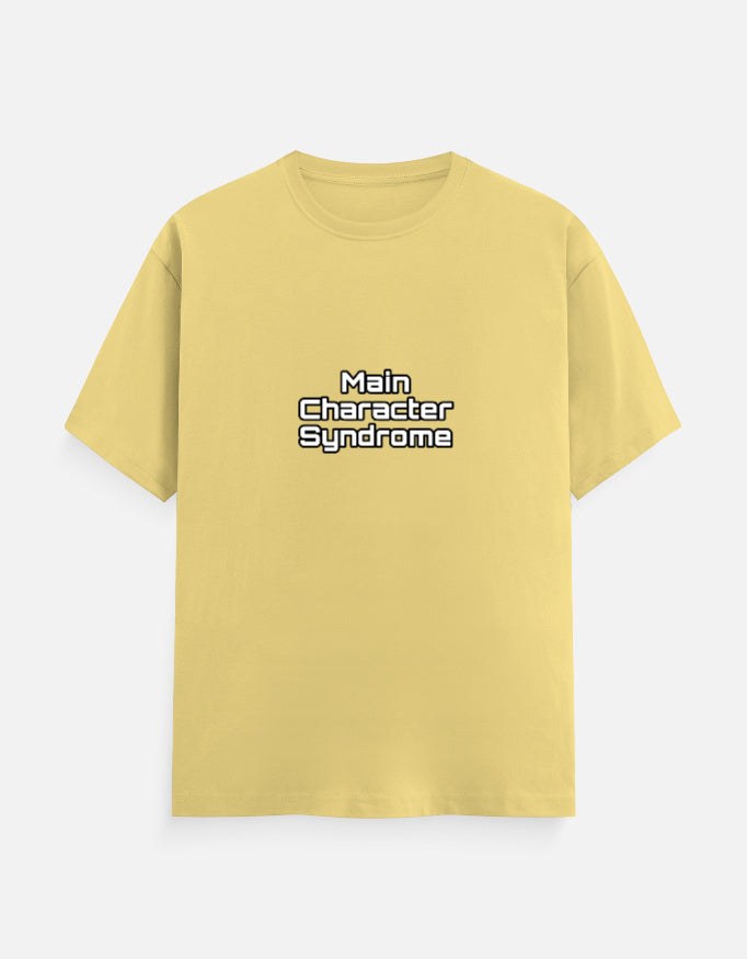 Main Character Syndrome meme T-shirt, yellow, front