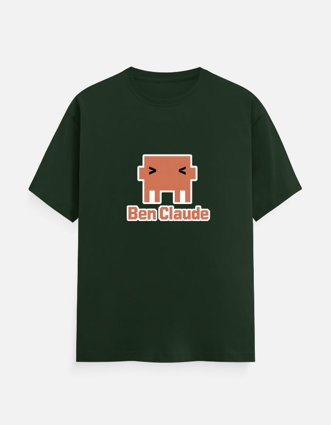 Ben Claude AI developer T-shirt, bottle green, front