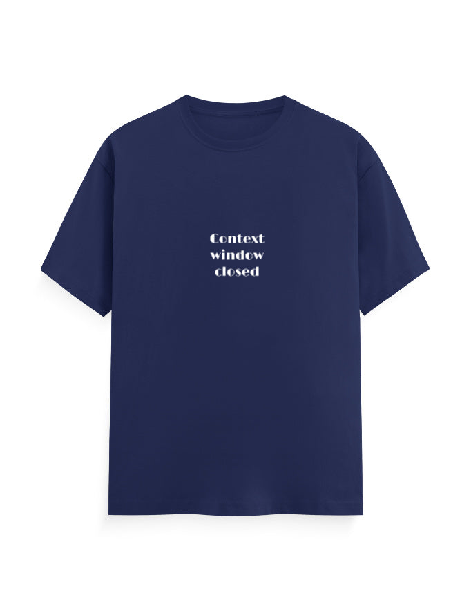 Context Window Closed AI developer T-shirt, royal blue, front