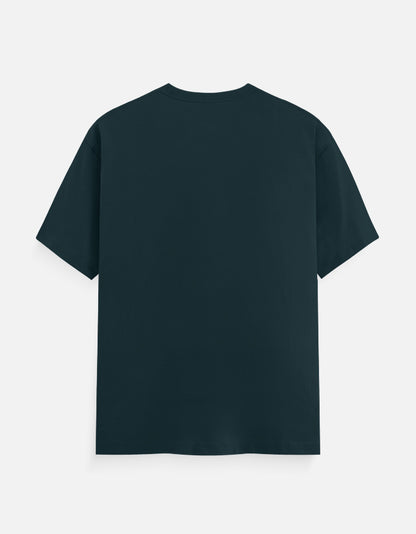Logs Kya Kahenge developer T-shirt, petrol blue, back view