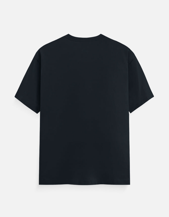 Logs Kya Kahenge developer T-shirt, navy blue, back view