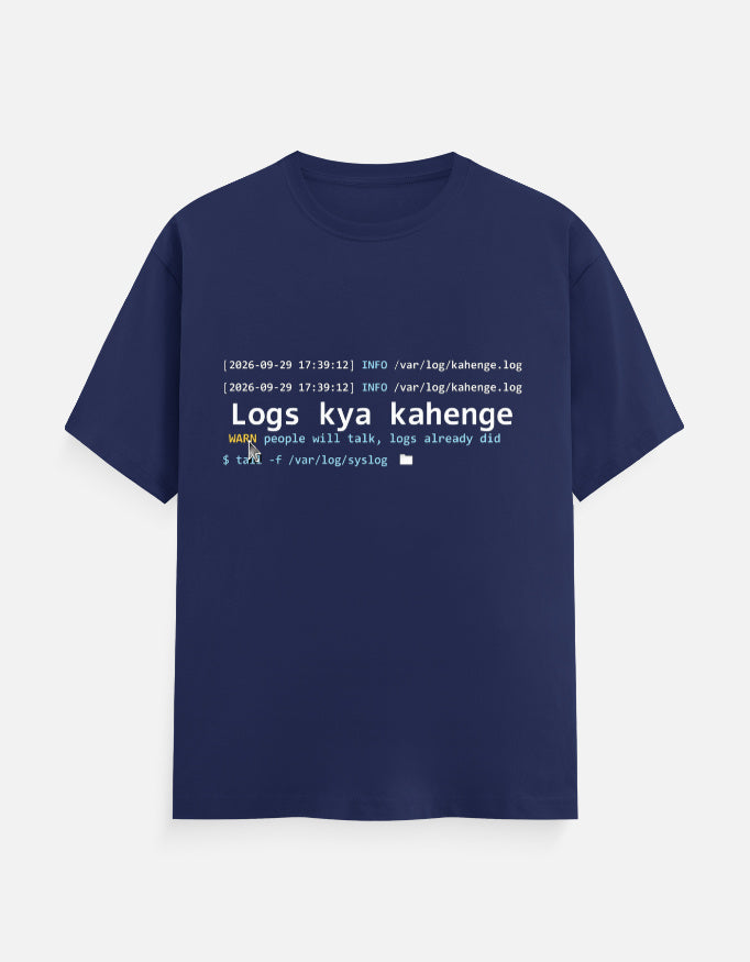 Logs Kya Kahenge developer T-shirt, royal blue, front